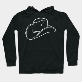 Cowboy Hat Minimal White Western Art Hoodie